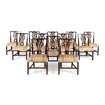 A Set of Twelve George III Style Mahogany Dining Chairs