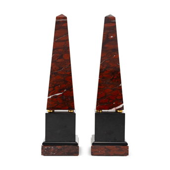A Pair of French Marble Obelisks
