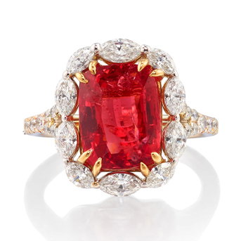 A Spinel and Diamond Ring