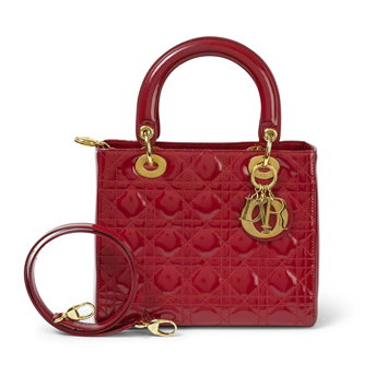 Christian Dior, 1997. Lady Dior bag in red quilted vinyl.