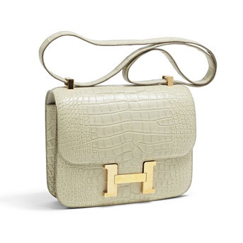 Hermès Paris, year 2018. Constance 23 bag in Concrete Alligator leather.