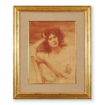 Pierre Emile Cornillier (1862-1946) Portrait de Madame Meurlot Cholet, 1902