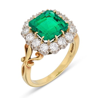Emerald and Diamond Ring