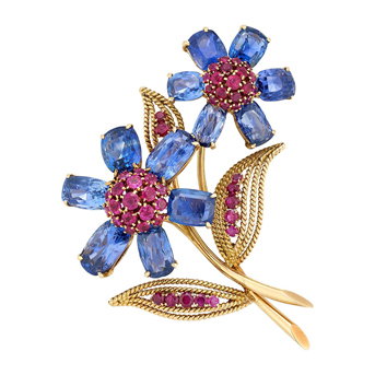 Van Cleef & Arpels Sapphire and Ruby<br>'Passe Partout' Brooch