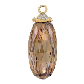 Coloured Diamond and Diamond Pendant