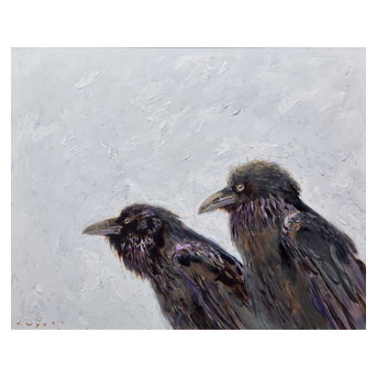 Jamie Wyeth (American, b. 1946) Raven Pair - Portrait, 1998