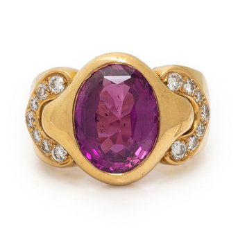 Bulgari, Ruby, Diamond, and Yellow Gold Ring