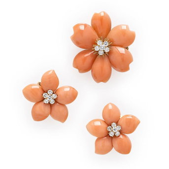 Van Cleef & Arpels<br>'Rose de Noël' Brooch and Earrings