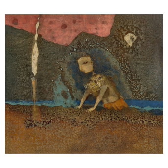 Ganesh Pyne (1937-2013) Under the Red Cloud (or the Amphibian)
