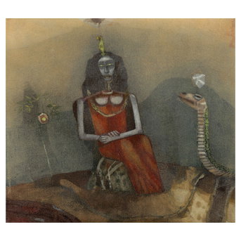 Ganesh Pyne (1937-2013) Woman, the Serpent