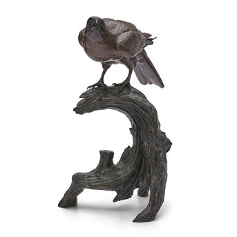 Akasofu Gyokkō (Active Late 19th Century), A Bronze Model of a Hawk