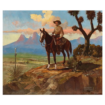 Charles Damrow (American, 1916-1989) Cowboy on horseback