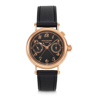 Patek Philippe. A Supremely Rare and Attractive 18k Pink Gold Limited Edition Split-Seconds Monopusher Chronograph Wristwatch