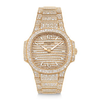 Patek Philippe. An Opulent, Impressive, and Well-Preserved 18k Pink Gold and Diamond-Set Automatic Wristwatch With Diamond-Set Bracelet