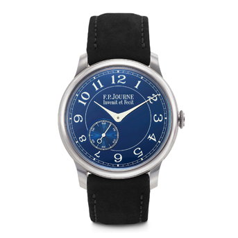 F.P. Journe. An Extremely Coveted and Vibrant Tantalum Wristwatch With Chrome Blue Dial