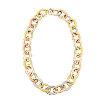 Tiffany & Co., Paloma Picasso Tri-Colored Gold Longchain Link Necklace