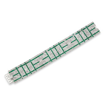Art Deco Emerald and Diamond Bracelet