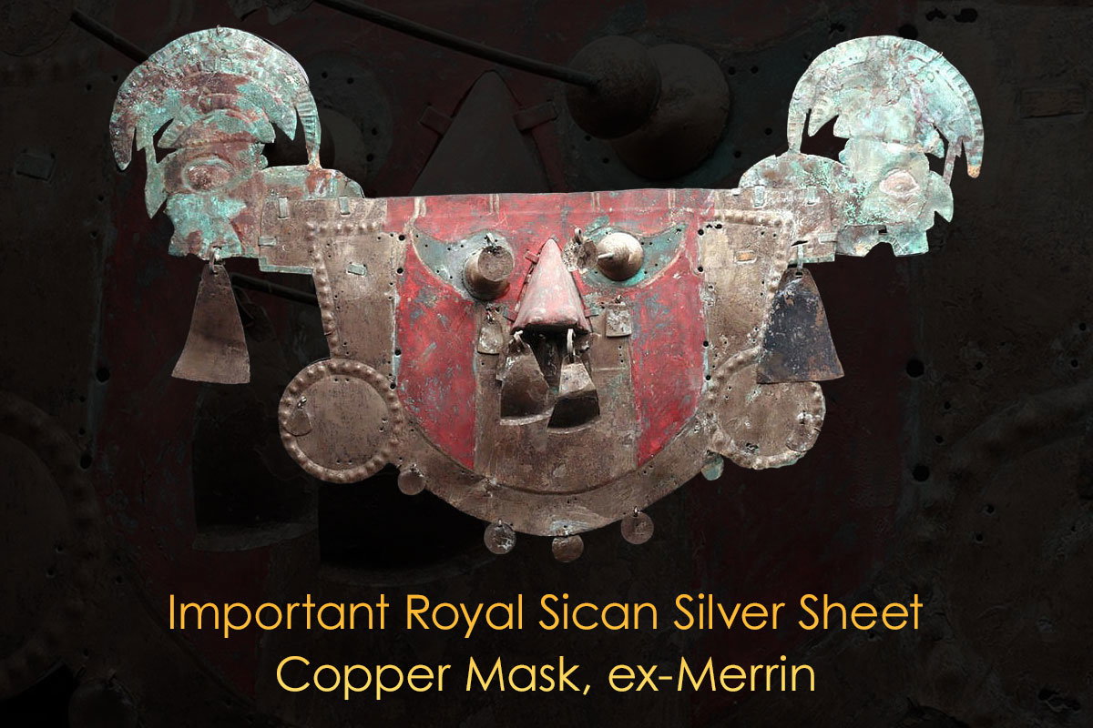 Important Royal Sican Silver Sheet Copper Mask, ex-Merrin
