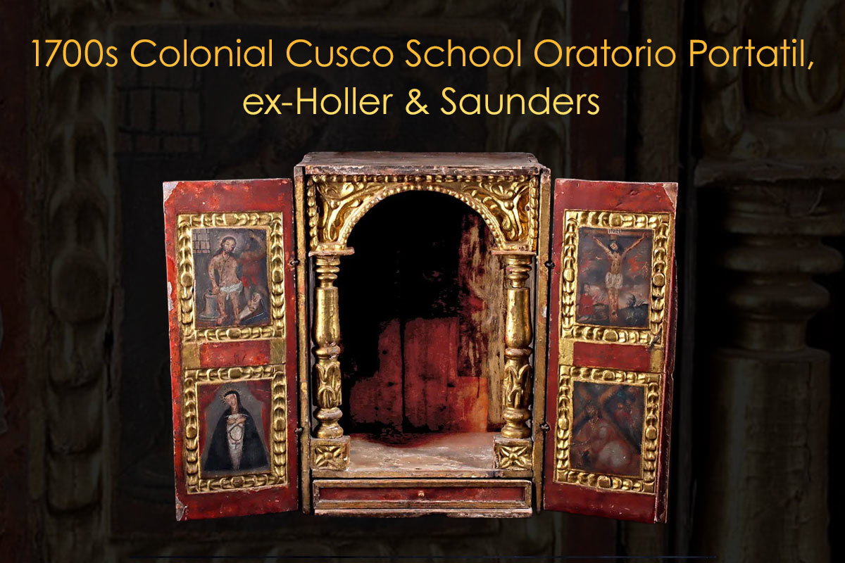 1700s Colonial Cusco School Oratorio Portatil, ex-Holler & Saunders