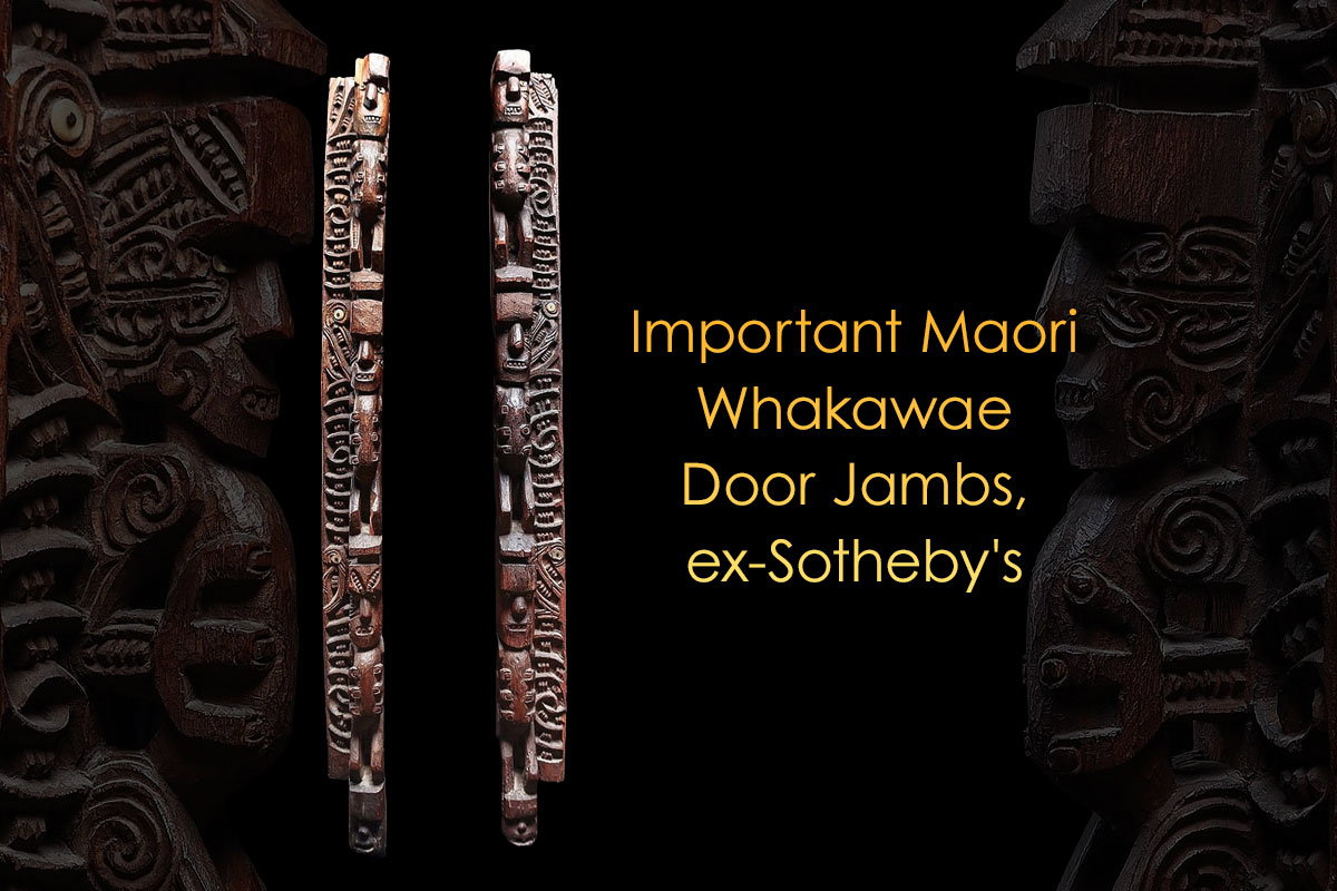 Important Maori Whakawae Door Jambs, ex-Sotheby's