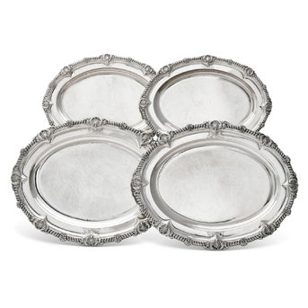 A Set of Four Regency Silver Meat Dishes Mark of Paul Storr, London, 1816
