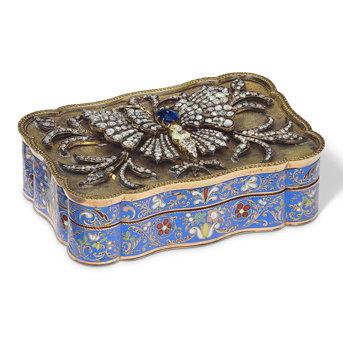 A Rare Swiss Gem-set Gold and Enamel Snuff Box