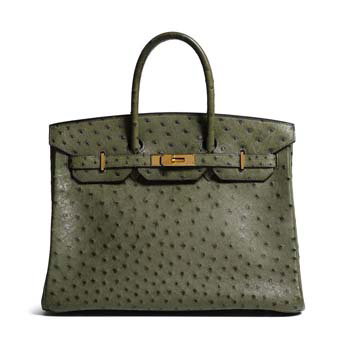 Hermès: Vert Olive Ostrich Birkin 35 2000