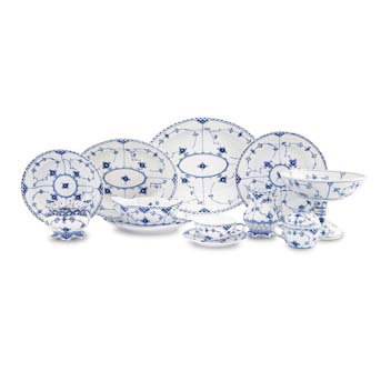 A Royal Copenhagen Blue Fluted Porcelain Dinner Service