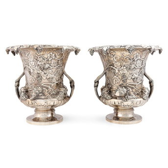 Pair of George IV Sterling Silver Wine Coolers