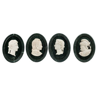 A Set of Four Italian Marble Oval Plaques<br>20th Century