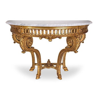 Louis XVI Style Giltwood Demi Lune Console Table, France, c. 1780