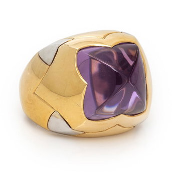 Bulgari, 'Pyramid', Amethyst and Bicolor Gold Ring