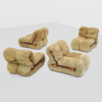 Percival Lafer (Born 1936) Group of Four 'MP-116' Modular Lounge Chairs