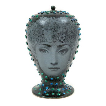 A Piero Fornasetti Flora Glazed Ceramic Urn