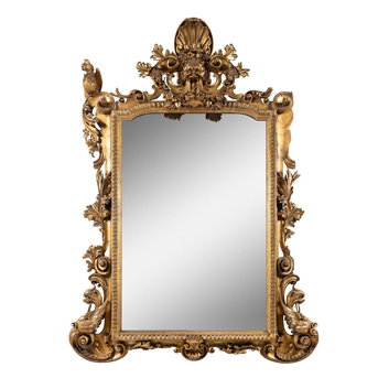 An Italian Baroque Style Giltwood Mirror