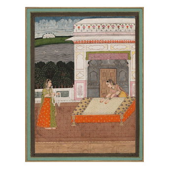 An Illustration From a Rasikapriya Series: A Nayika Prepares for Her Lover to Return