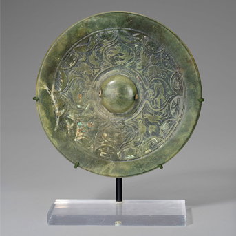 A Bronze Circular 'Dragon and Phoenix' Mirror China, Three Kingdoms-Western Jin Dynasty (AD 220-316)