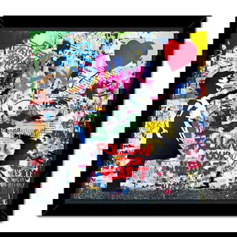 Mr. Brainwash, 'Balloon Girl' Framed Mixed Media Original, Hand Signed