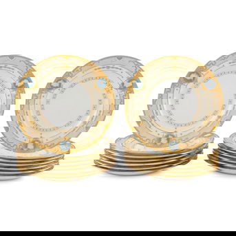 A Set of Fourteen Minton Pâte-sur-Pâte Porcelain Plates