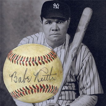 Babe Ruth Signed Reach Baseball, Forensically Authenticated