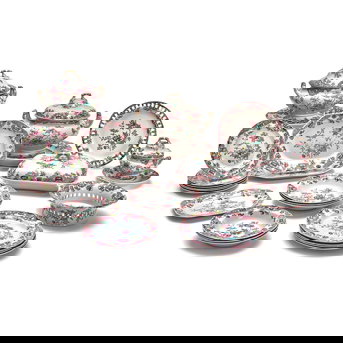 Extensive Assembled Spode/Copeland & Garrett New Stone China Dinner Service, England