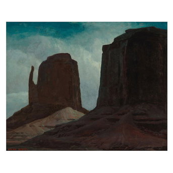Clyde Eugene Scott (American, 1884-1959) The West and East Mitten Buttes